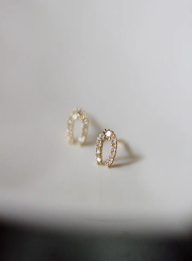 Cykdohy Lucky Horseshoe Small Stud Earrings for Women Dainty Elegant Good Luck U Shape Tiny Mini Cute Fashion Jewelry Animal Horse Lover (Gold-tone) - Image 3